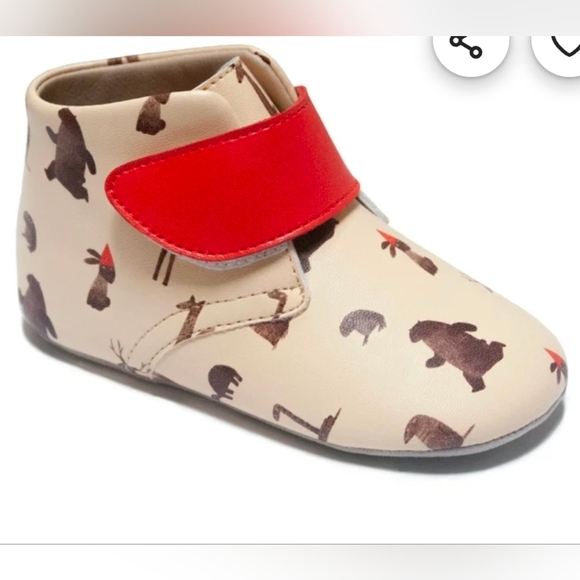 Charming Baby Walker Shoes with Red Strap - Picture 1 of 6